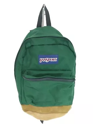 Vintage 90's Jansport Leather Green Backpack • $45.99