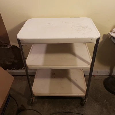 $69.99 • Buy Vintage Mid Century Modern Cosco Metal Kitchen Cart White