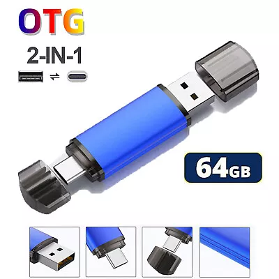 Flash Drive OTG Adapter Type C 64G Lot USB 2.0 Memory Stick Pen Disk For Samsung • $7.98