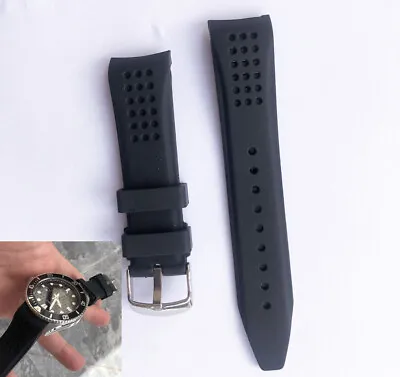 Black Curved Rubber Watch Band For Casio MDV106-1A Duro 106 Swordfish Strap  • $22.21