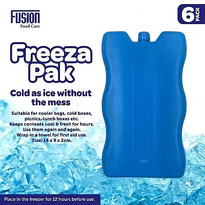 6Pack Freezer Blocks For Cool Cooler Bag Ice Packs For Picnic Lunch Box Reusable • £9.75