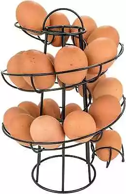 Southern Homewares Egg Skelter Deluxe Modern Spiraling Dispenser Rack Black • £19.24