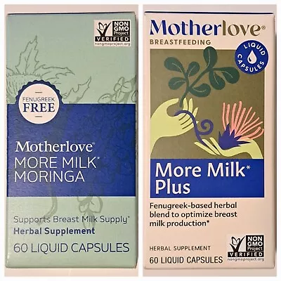 Motherlove More Milk Moringa & Plus 60 Liquid Caps Each Exp 09/25 & 07/26 • $20