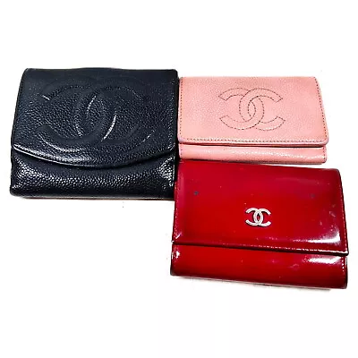 Chanel Key Case 3 Pieces Set Card Case Wallet  Leather Black Leather 1018091 • $100