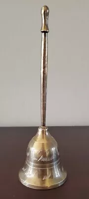 Vintage Etched Brass  Slim Handheld Bell Made In India --6  X 2  • $12.99