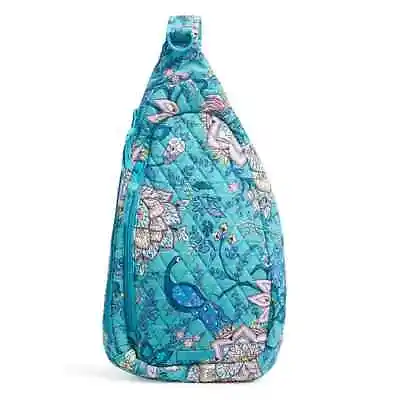 Vera Bradley Essential Sling Backpack Peacock Garden NWT • $49.90