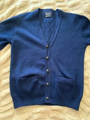 VINTAGE The Men's Shop JCPenny Classic Dad Sweater Cardigan XL Navy Blue • $25