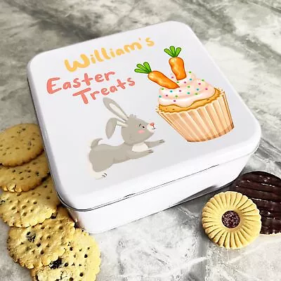 Easter Cupcake With Cute Rabbit Personalised Gift Baking Cake Tin • £14.41