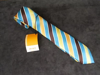 BRAND NEW Dan Smith Microfiber 2.25  Multicolored Diagonal Striped Slim Necktie • $2.94