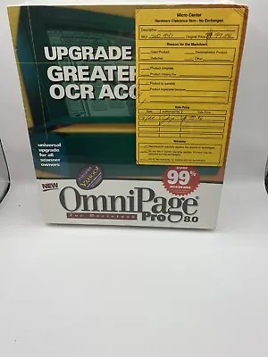 OmniPage Pro 8.0 For Macintosh - Vintage 1998 - New Condition  • $39.95