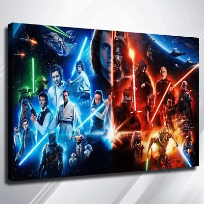 Movie Poster Star Poster Wars Poster Canvas Star Wars Wall Art Canvas Print • $59.99