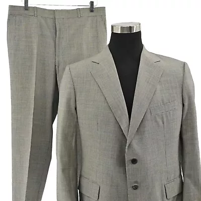 VTG 90s DUNHILL TAILOR Mens Size 38 Houndstooth Pant Suit Gray Single Breasted • $42.47