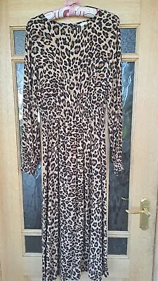 £0.99 • Buy Ladies H&M Leopard Print Dress Size 8