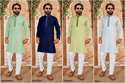 New Indian Bollywood Ethnic Full Stitched Cotton Kurta Payjama For Men 16-SS3 • £23.99