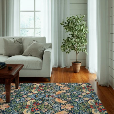 $175 • Buy William Morris Strawberry Area Rug Carpet For Bedroom, Living Room, Kitchen
