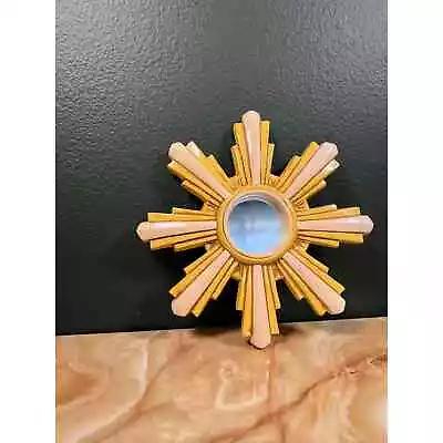 Vintage 1974 JARU Yellow And White Sunburst Mirror • $195