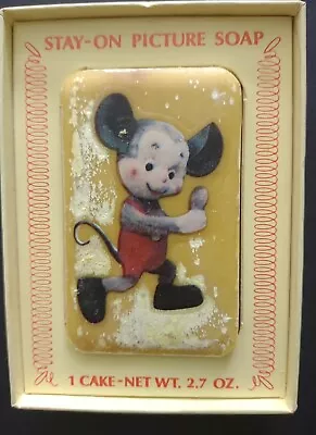 Vintage Stay On Picture Soap Disney Mickey Mouse Rare 1930s • $40