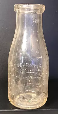 Vintage ABBOTTS DAIRY One Pint CLEAR Milk Bottle Philadelphia PA • $18.96