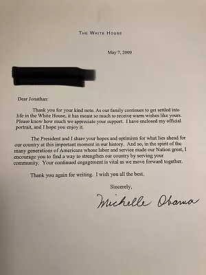 Michelle Obama White House Letter • $55