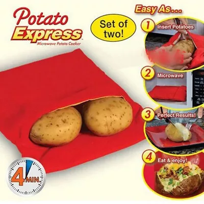 £3.68 • Buy 2pc Microwave Oven Potato Cooker Bag Baked Potato Microwave Cooking Potato KiAY