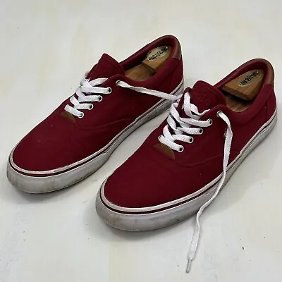 Polo Ralph Lauren Thorton Shoes 10.5 Herringbone Red Canvas Logo Sneakers • $29.99