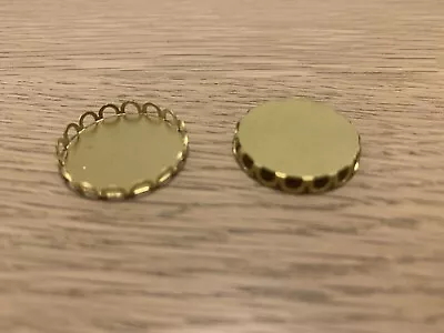 ROUND 25mm Brass Lace Edge Cameo Setting For Cabochon Pendant Setting X 55 • £10