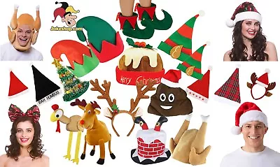 Christmas Hat Party Hats Novelty Selection Xmas Santa Elf Reindeer Fancy Dress • £3.50