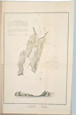 Catalina Harbor Santa Catalina Island 1852. Coast Survey Chart Colored • $195