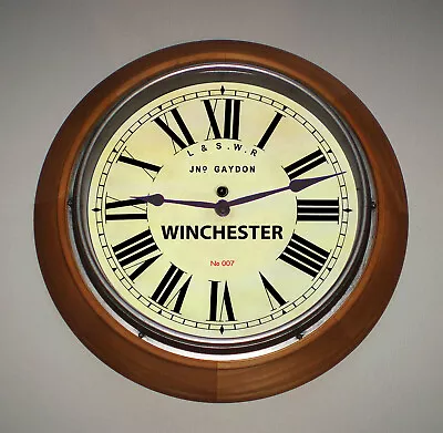 London South Western Railway LSWR Style Wooden Clock Winchester Station • £65