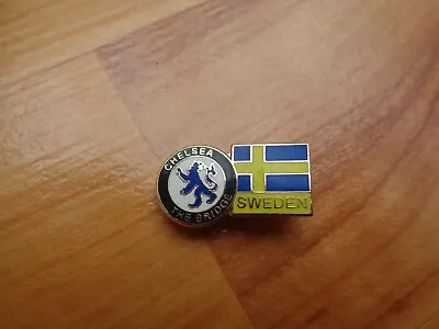 Classic Chelsea Fc 'the Bridge' Crest And Sweden Flag Enamel Football Pin Badge • $7.71