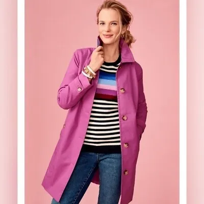 XS NWT Talbots All Weather Fuschia Trench Coat • $78