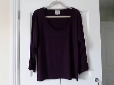 Masai Size XXL Size 16/18 Purple Jersey Long Sleeve Top • £3.99