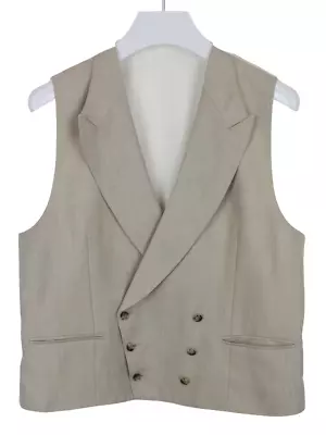 SUITSUPPLY Pierre 2.0 Waistcoat Men's UK 44 Wool Silk Linen Double Breasted • £71.99