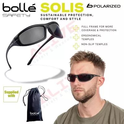 £52.24 • Buy Bolle SOLIS Safety Glasses Polarized Anti-Scratch Lens UV Protection Sunglasses