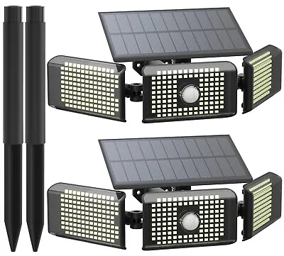 2x 260 LED Solar Wall Lights Motion Sensor Outdoor Flood Pathway Christmas Lamp • $35.98
