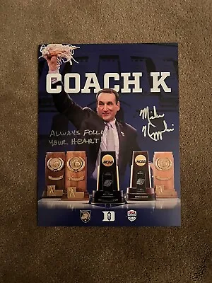 Mike Krzyzewski Coach K Autographed Photo Duke Blue Devils 8.5x11 • $69.99