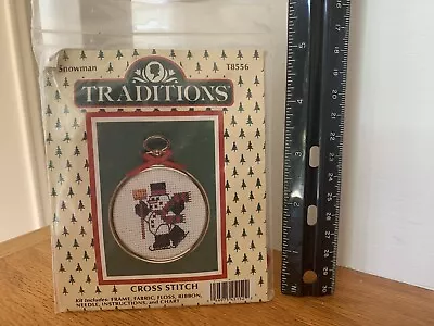 Traditions Brand Ice Skating Snowman Cross Stitch T8556 Kit Complete • $6.50