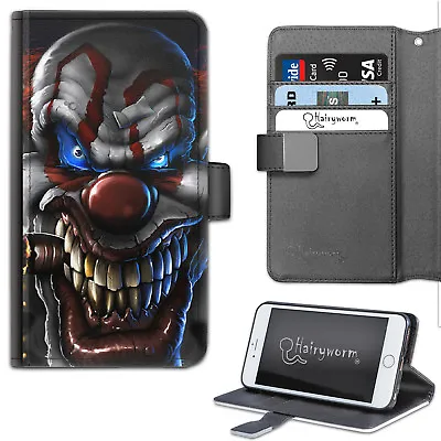 Dark Horror Clown Cigar PU Leather Wallet Phone Case;Flip Case;Cover • £13.99