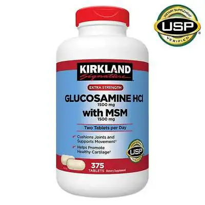 Kirkland Signature Glucosamine With MSM 375 Tablets - Fresh! - Free Shipping! • $21.88