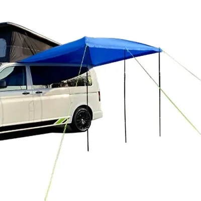 Universal Blue Campervan Trailer Sun Canopy Sunshade Motorhome Van 2.5m X 2.5m • £99.99