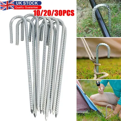 £11 • Buy 10-30x Tent Pegs Heavy Duty Steel Marquee Ground Stakes 300mm*8mm Camping Awning