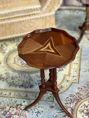 Vintage Artisan Miniature Dollhouse IGMA FERD SOBOL Inlaid Side Accent Table • $99.99