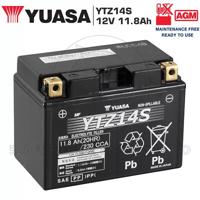 2011 YUASA YTZ14S 12V 11Ah SEALED PRECHARGED HONDA VTCX FURY 1300 BATTERY • £91.16