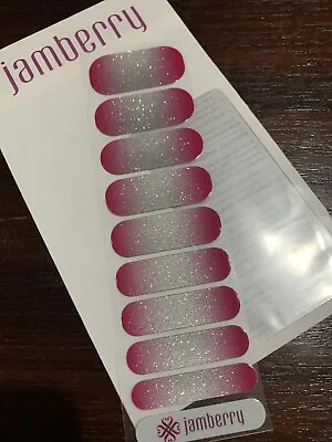 $5.99 • Buy Jamberry Nail Wraps - Half Sheet - Pink And Silver Glitter