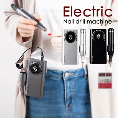 35000RPM Portable Nail Drill Machine Rechargeable E File Fits Manicure Pedicure • $48.99