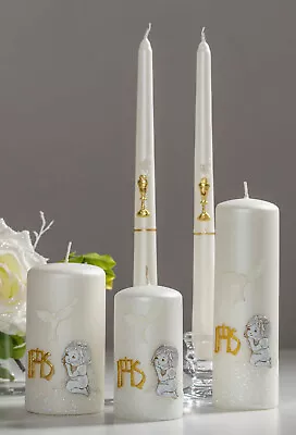 Girl First Holy Communion / Confirmation Candle / Religious Candle - White Pearl • £3.50