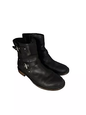 UGG Australia Womens Boots 1001661 FABRIZIA Black Leather Harness Moto Sz 8.5 • $42.99