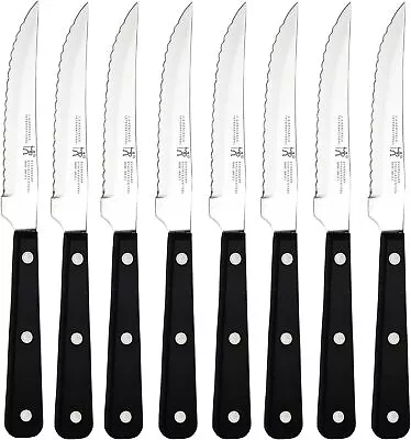 ZWILLING J Henckels Steak Knife Set 8 Piece Serrated Kitchen Tools Black • $148.79