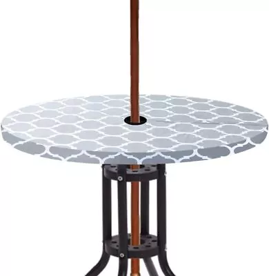 Round Outdoor Tablecloth With Umbrella Hole Waterproof And Stain Resistant • $26.17