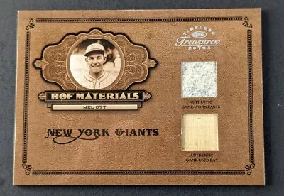 Mel Ott  2004 Donruss Timeless Treasures Dual Game Used Bat Jersey /25 Giants • $99.99